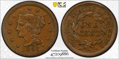 1847 1C AU58BN