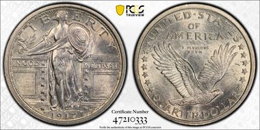 1917 25C Type 1 MS62FH