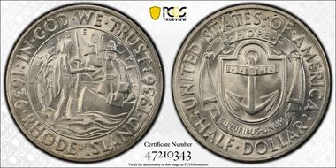 1936-D 50C Rhode Island MS64