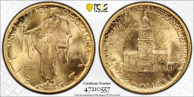 1926 $2.50 Sesquicentennial MS64