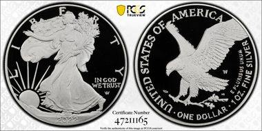 2022-W  $1 Silver Eagle PR70DCAM