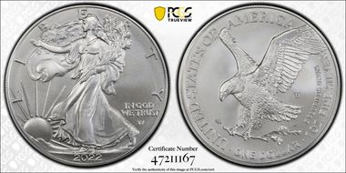 2022-W $1 Burnished Silver Eagle SP70
