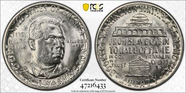 1951 50C Booker T. Washington MS65