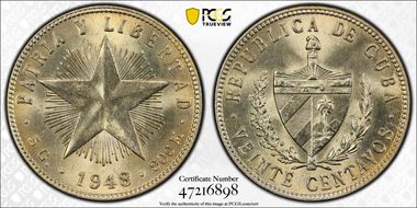 1948 20C KM-13.2  Ag MS63