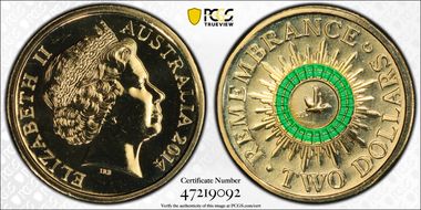 2014-C $2 Remembrance Colorized MS69