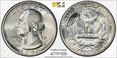 1950-S/D 25C MS66