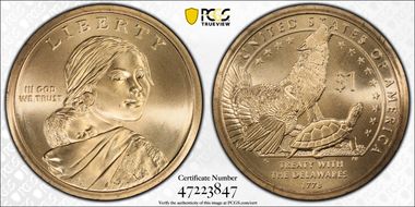 2013-P $1 Native American, Position B MS67