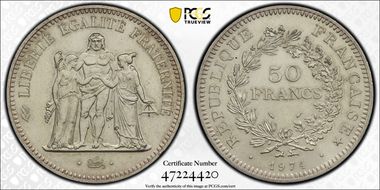 1974 50 Fr Gad-882a Avers de 20 francs MS66