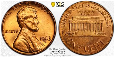 1963-D 1C MS65RD