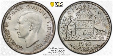 1942-S Florin KM-40  Ag MS64