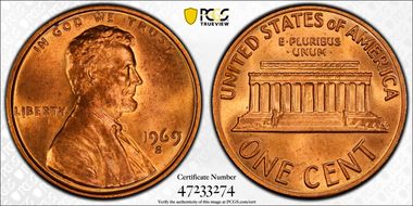 1969-S 1C MS64RD
