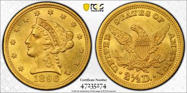1896 $2.50 MS62