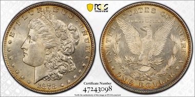 1878 8TF $1 VAM 18, Doubled Date MS62