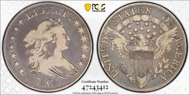 1806 50C Pointed 6, Stem F12