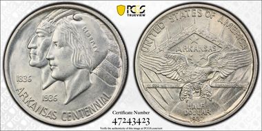 1937 50C Arkansas MS64