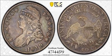 1819/8 50C Large 9 VF20