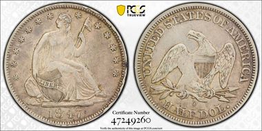 1847-O 50C WB-13 Large O VF35