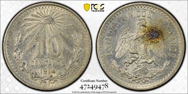 1914-M 10C KM-428  Ag MS63