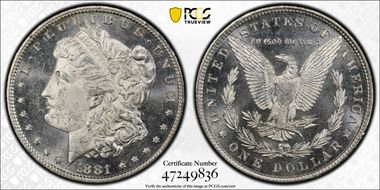 1881 $1 MS64+ DMPL