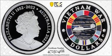 2023-C $2 Vietnam War Colorized  Ag PR70DCAM