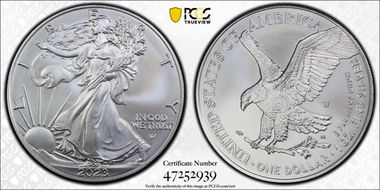 2023-W $1 Burnished Silver Eagle SP69