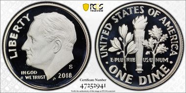2018-S 10C Silver PR69DCAM