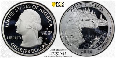 2018-S 25C Apostle Islands NP-Silver PR70DCAM