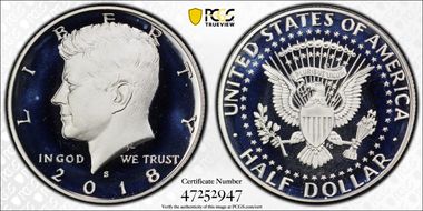 2018-S 50C Silver PR67DCAM