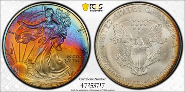 1997 $1 Silver Eagle MS68