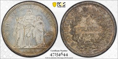 1873-A 5 Fr Gad-745a F-334 MS62