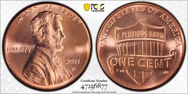 2011-D 1C Shield MS67RD