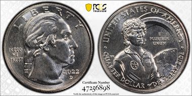 2022-D 25C Dr. Sally Ride MS67
