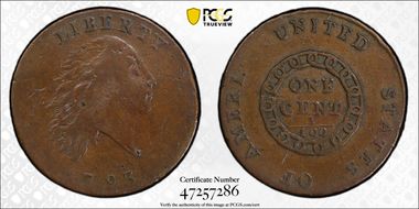 1793 1C AMERI., S-1 VF25BN