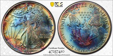 1987 $1 Silver Eagle MS67