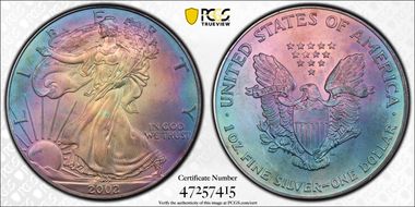 2002 $1 Silver Eagle MS66