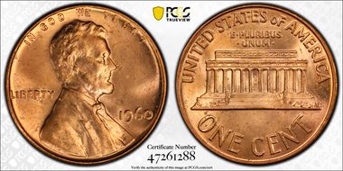 1960 1C Large Date MS64RD