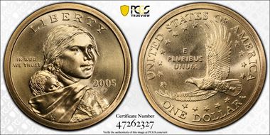 2005-P SAC$1 Satin Finish SP69