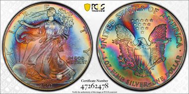 2001 $1 Silver Eagle MS69