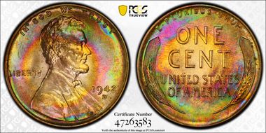 1942-D 1C MS65RB