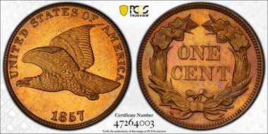 1857 1C Flying Eagle PR64