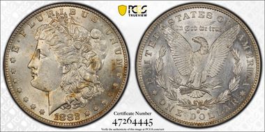 1882-O/S $1 Weak AU58
