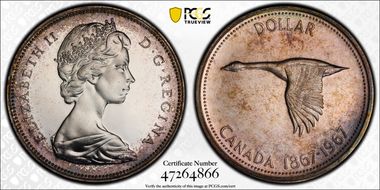 1967 S$1 PL67CAM