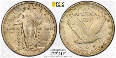 1917-D 25C Type 1 MS64FH