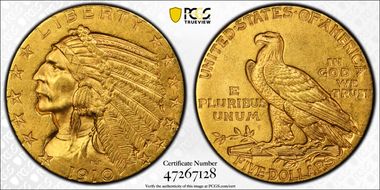 1910 $5 MS62