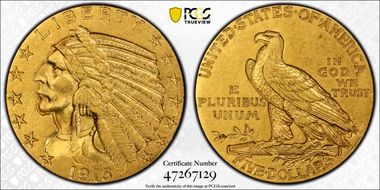 1915 $5 AU58