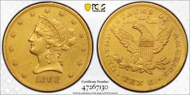 1868 $10 N1