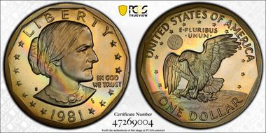 1981-S SBA$1 Type 1 PR67DCAM