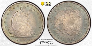 1873-S 50C Arrows AU55