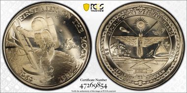 1989 $5 First Men on the Moon MS67