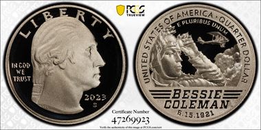 2023-S 25C Bessie Coleman PR70DCAM